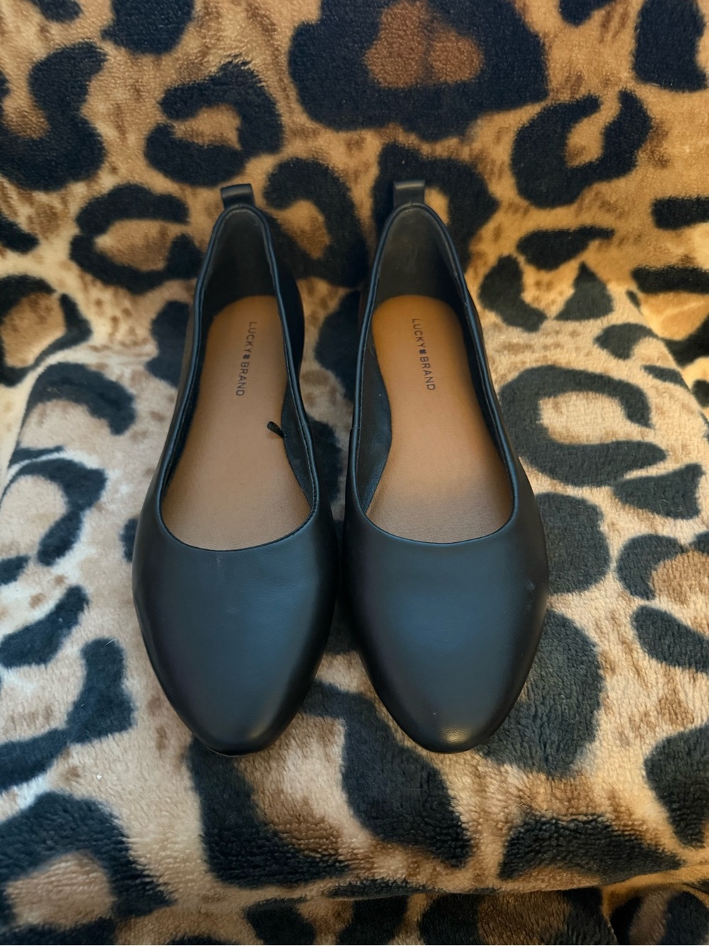 Lucky Brand Black Leather Ballet Flats